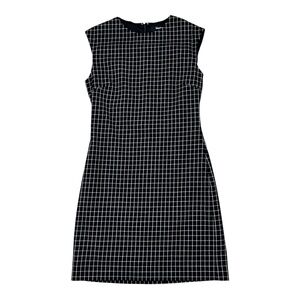 THEORY Virgin Wool Blend Plaid High Neck Mini Dress Size 00 / XS